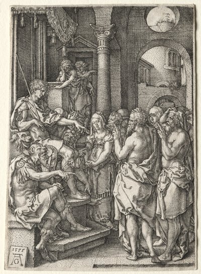 A história de Susanna: Susanna acusada de adultério, 1555. de Heinrich Aldegrever