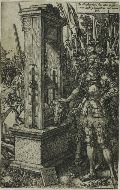 Titus Manlius decapitando seu filho de Heinrich Aldegrever