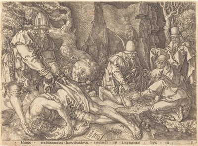 Viajante entre ladrões de Heinrich Aldegrever