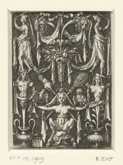 Decoração plana com grotescos de Heinrich Aldegrever