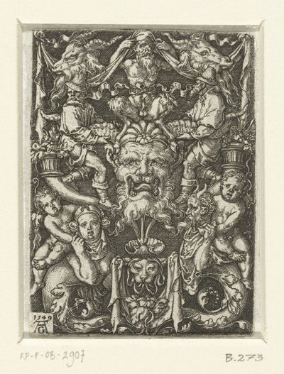 Decoração plana com grotescos de Heinrich Aldegrever