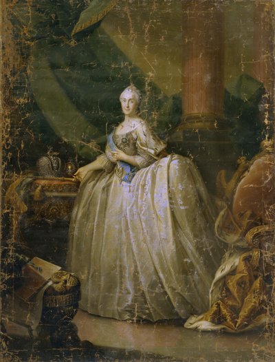 Retrato da imperatriz Catarina II 1729-1796, 1765 de Heinrich Buchholz