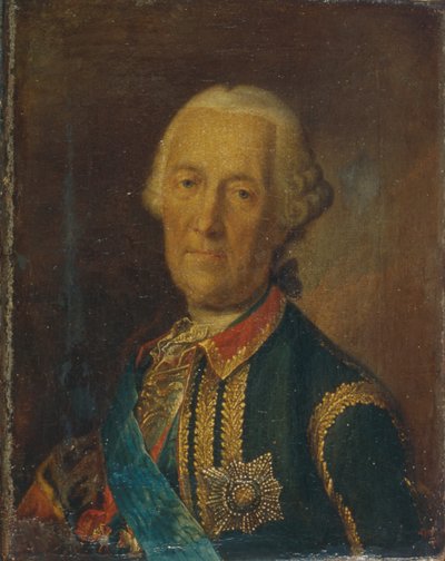 Retrato do marechal de campo e político Conde Burkhard Christoph von Munnich 1683-1767, 1764 de Heinrich Buchholz