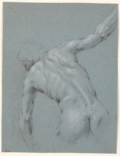 Modelo masculino inclinado, visto de costas de Heinrich Dittmers