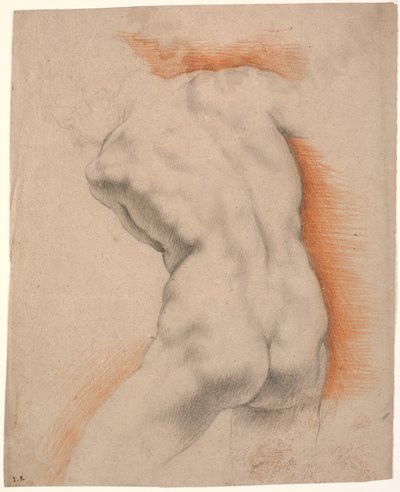 Modelo masculino dobrado para a esquerda, visto de costas de Heinrich Dittmers
