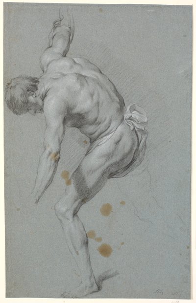 Modelo masculino inclinado para a frente com os braços estendidos de Heinrich Dittmers
