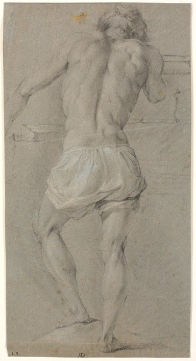 Modelo masculino em pé, visto de costas de Heinrich Dittmers