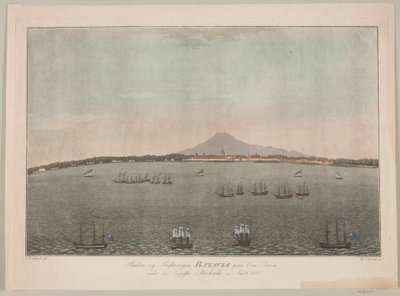 A cidade e fortaleza de Batavia na ilha de Java durante o bloqueio inglês no ano de 1800 de Heinrich Grosch