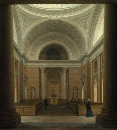 A igreja do castelo de Christiansborg, Copenhague, C. 1850s. de Heinrich Hansen