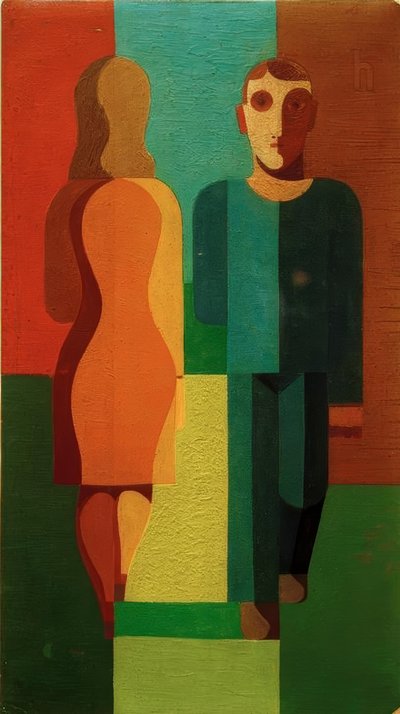Caminhada (par) de Heinrich Hoerle