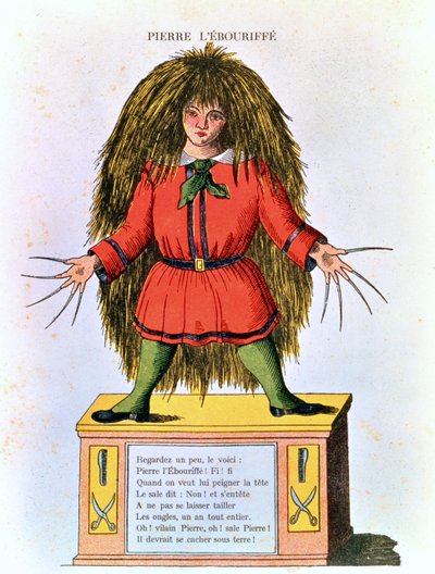 &39;Pierre l&39;Ebouriffe&39;, ilustração da tradução francesa de &39;Struwwelpeter&39; de Hoffmann feita por Trim (Louis Gustave Ratisbonne, 1827-1900), c.1850 de Heinrich Hoffmann