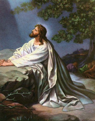 Cristo no Jardim do Getsêmani por Heinrich Hofmann de Heinrich Hofmann
