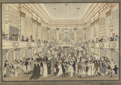 Baile de máscaras no Redoutensaal do Hofburg de Viena, c. 1815. de Heinrich Joseph Schütz