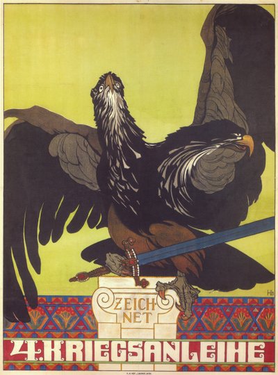 Souscrivez au 4eme emprunt pour la guerre - Assine o quarto empréstimo de guerra - Lefler, Heinrich (1863-1919) - 1916 - Litografia colorida - Coleção Privada de Heinrich Lefler