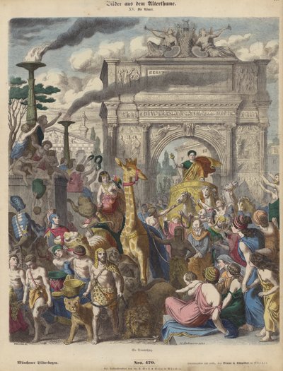 Um triunfo romano (gravura colorida) de Heinrich Leutemann