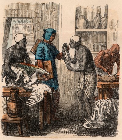 Egito Antigo: Embalsamamento de Animais, 1866 de Heinrich Leutemann
