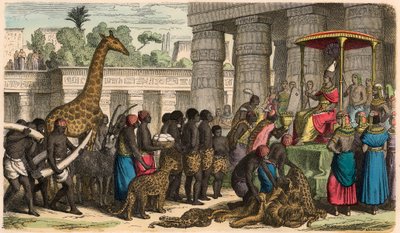 Antigo Egipto : Os etíopes trazem as suas homenagens perante o Faraó de Heinrich Leutemann