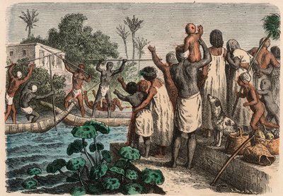 Egito Antigo: torneio de água, 1866 de Heinrich Leutemann