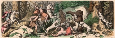 Grécia Antiga: Caça ao Urso de Heinrich Leutemann