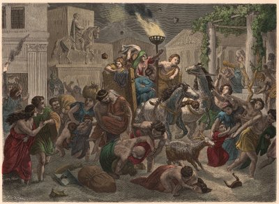Roma Antiga: Erupção do Vesúvio, 79 d.C. de Heinrich Leutemann