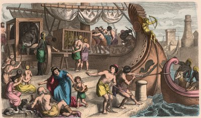 Roma Antiga: Viagens marítimas, animais selvagens são transportados para o circo de Heinrich Leutemann