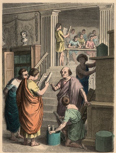 Roma Antiga: Venda e fabricação de livros de Heinrich Leutemann