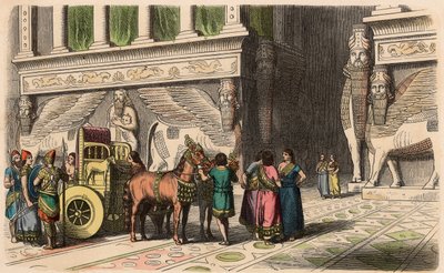 Assírio: Palace-Portal de Heinrich Leutemann