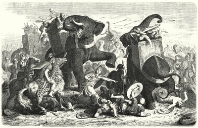 Batalha de Gaza, 312 AC (gravura) de Heinrich Leutemann