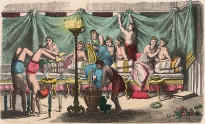 Grécia na época das repúblicas: banquete e ginástica de Heinrich Leutemann