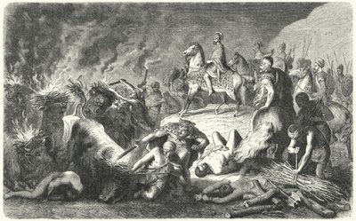 Hannibal no Cerco de Casilinum, 216-215 AC (gravura) de Heinrich Leutemann