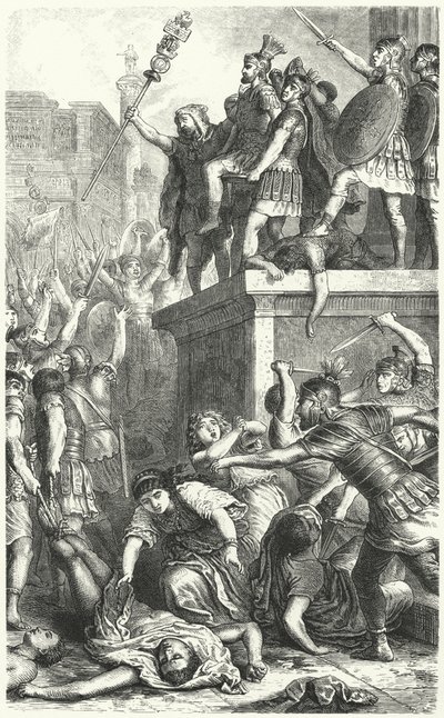 Insurreição da Guarda Pretoriana na Roma Antiga de Heinrich Leutemann