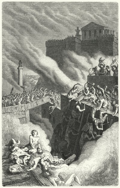 A tempestade dos Byrsa e a destruição de Cartago de Heinrich Leutemann