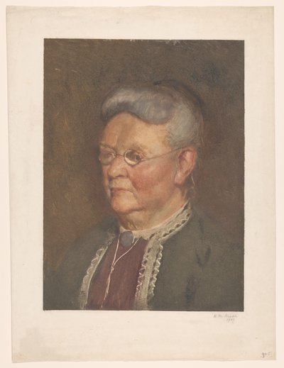 Retrato de uma velha senhora de Heinrich M. Krabbé (signed by artist)