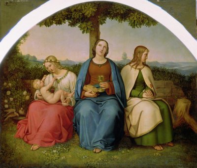 Crença, Esperança e Amor, 1819 (óleo sobre madeira) de Heinrich Maria von Hess