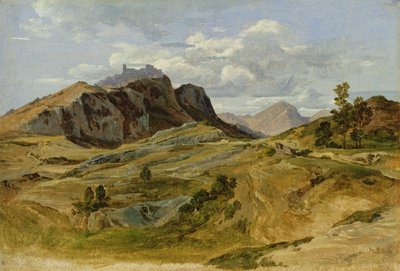 Paisagem em Civitella, 1822 (óleo sobre papel em papelão) de Heinrich Reinhold