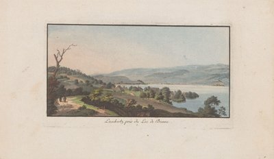 Vista de Lüscherz no Lago Bienne
Luschertz, près du Lac de Bienne (título sobre o objecto)
Landscapes in Switzerland (título da série)
Sammlung einiger Aussichten in der Schweiz (título da série) de Heinrich Rieter