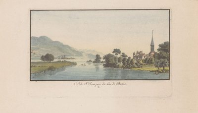 Vista de St. Petersinsel no Bielersee L