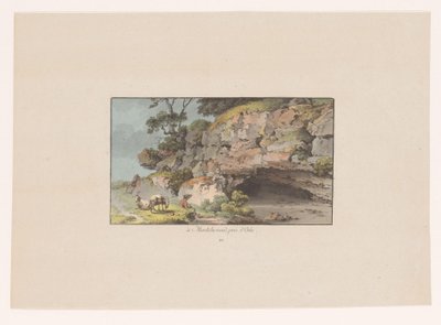 Vista de um pastor com cabras junto a uma caverna perto de Montcherand
à montcherand, prés d