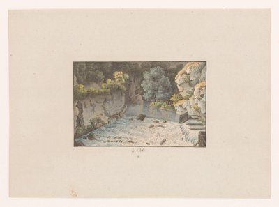 Vista de uma queda de água em Orbe
à Orbe (título sobre o objecto)
Vistas da Suíça (título da série)
Colecção de quelques vues dessinées en Suisse d