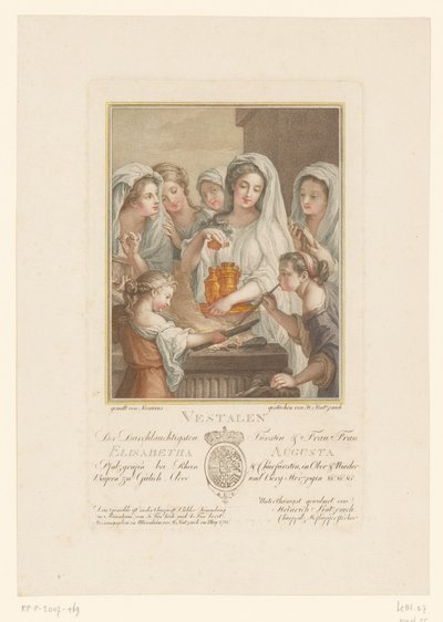As virgens vestais sacrificando em um altar de Heinrich Sintzenich