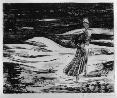 Garota na praia à noite (Sylt) de Heinrich Stegemann