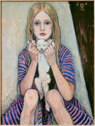 Criança com gato de Heinrich Vogeler