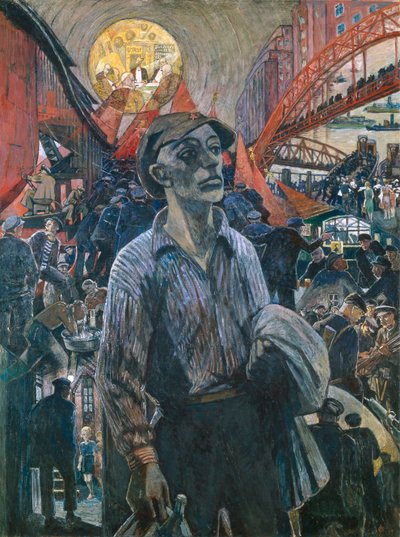 Trabalhador de um estaleiro de Hamburgo Hamburgo Camarada, 1928. de Heinrich Vogeler