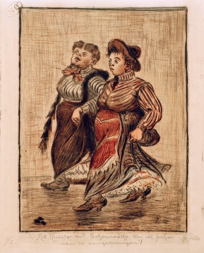 Dois caminhantes de rua de Heinrich Zille