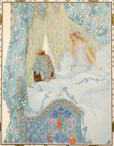 A princesa na ervilha dos contos por Hans Christian Andersen, bar. 1911 de Heinrich and Urban Lefler