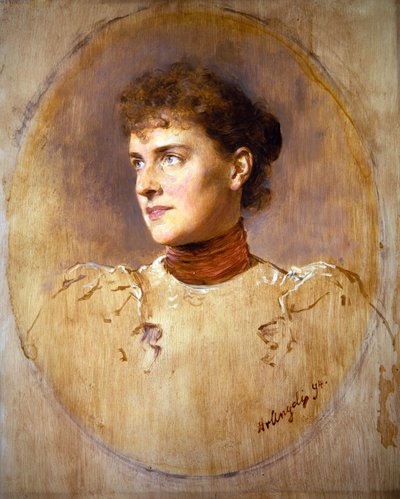 Retrato de uma jovem mulher de Heinrich von Angeli