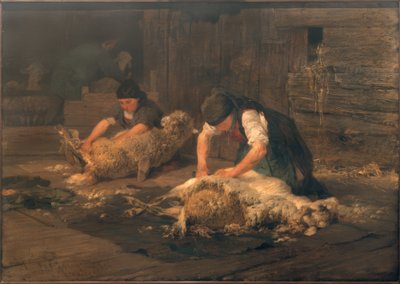 Tosquia de ovelhas de Heinrich von Zügel