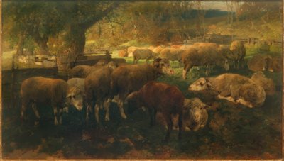 Ovelhas debaixo das árvores de Heinrich von Zügel