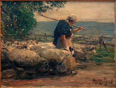 Pastorinha com rebanho de Heinrich von Zügel