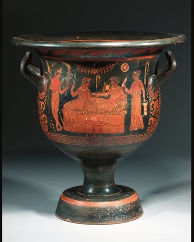 Grande krater Apuliano de algarismos vermelhos, c.350-340 BC (cerâmica) de Helbig Painter (attr. to)